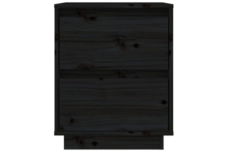 Nattbord 2 stk svart 40x35x50 heltre furu - Svart - Sengebord & nattbord