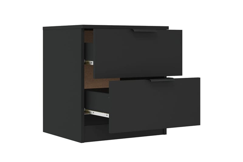 Nattbord 2 stk svart konstruert tre - Svart - Sengebord & nattbord