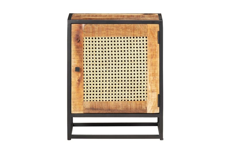 Nattbord 40x30x50 cm grovt heltre mango og naturlig stokk - Brun - Sengebord & nattbord