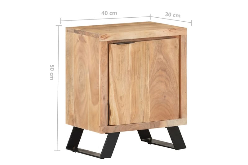 Nattbord 40x30x50 cm heltre akasie med naturlig kant - Sengebord & nattbord