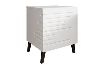 Nattbord 44 cm - Matt Hvit/Svart - Møbler - Bord - Avlastningsbord & sidobord - Sengebord & nattbord