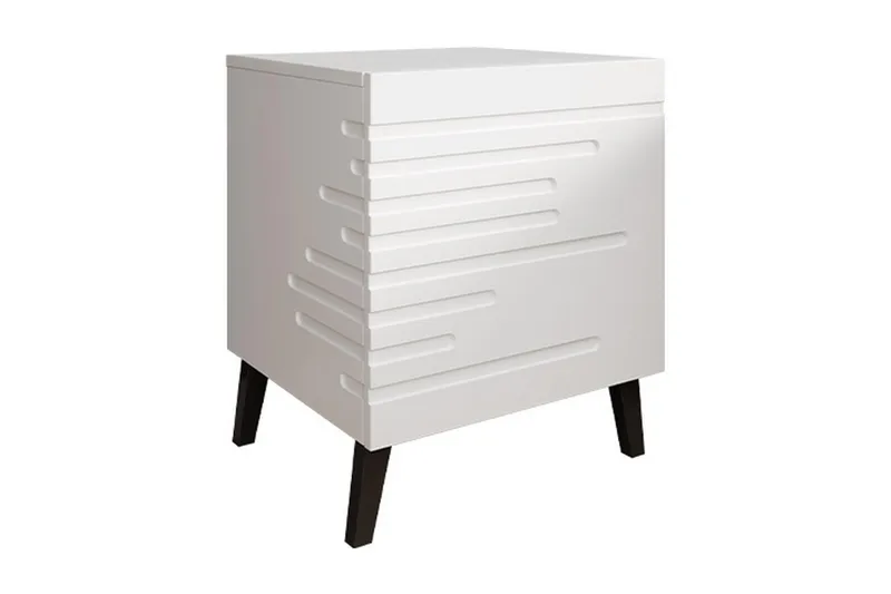 Nattbord 44 cm - Matt Hvit/Svart - Møbler - Bord - Avlastningsbord & sidobord - Sengebord & nattbord