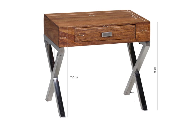 Nattbord Argyro 45 cm - Brun - Møbler - Bord - Avlastningsbord & sidobord - Sengebord & nattbord