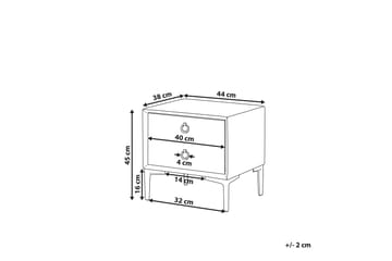 Nattbord Barbonne 44 cm - Fløyel/Blå - Møbler - Bord - Avlastningsbord & sidobord - Sengebord & nattbord