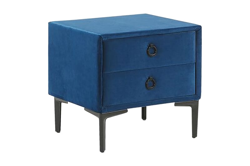 Nattbord Barbonne 44 cm - Fløyel/Blå - Møbler - Bord - Avlastningsbord & sidobord - Sengebord & nattbord