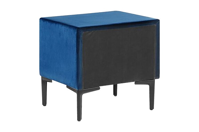 Nattbord Barbonne 44 cm - Fløyel/Blå - Møbler - Bord - Avlastningsbord & sidobord - Sengebord & nattbord