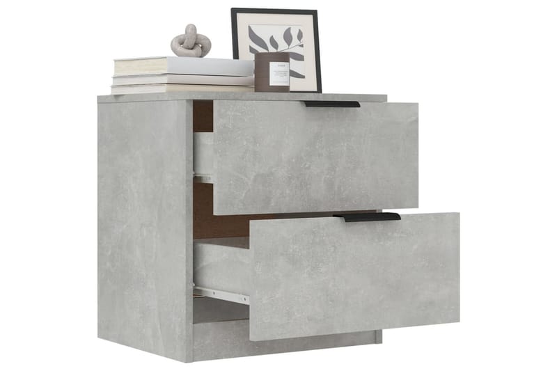 Nattbord betonggrå konstruert tre - Grå - Sengebord & nattbord