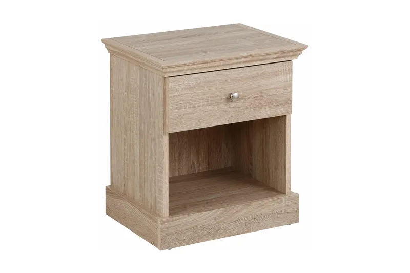 Nattbord Borgela 45 cm med Oppbevaring Skuff + Hylle - Brun - Møbler - Bord - Avlastningsbord & sidobord - Sengebord & nattbord