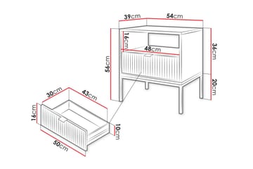 Nattbord Demjen Firkantet Svart - Møbler - Bord - Avlastningsbord & sidobord - Sengebord & nattbord