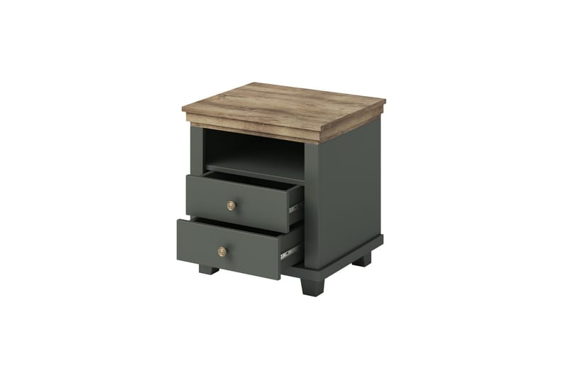 Nattbord Drumin 62x200 cm - Grønn|Natur - Møbler - Bord - Avlastningsbord & sidobord - Sengebord & nattbord