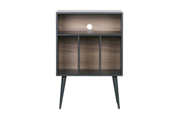 Nattbord Giacoma 60 cm med Oppbevaring Hyller - Valnøtt/Svart - Møbler - Bord - Avlastningsbord & sidobord - Sengebord & nattbord