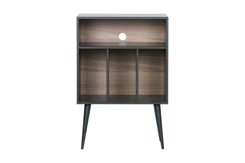 Nattbord Giacoma 60 cm med Oppbevaring Hyller - Valnøtt/Svart - Møbler - Bord - Avlastningsbord & sidobord - Sengebord & nattbord