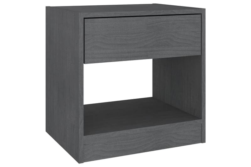 Nattbord grå 40x31x40 cm heltre furu - Grå - Sengebord & nattbord