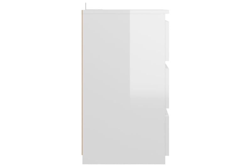 Nattbord høyglans hvit 40x35x62,5 cm sponplate - Hvit - Sengebord & nattbord