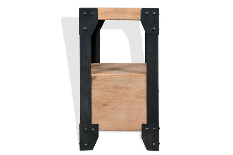 Nattbord heltre akasie stål 40x30x54 cm - Brun - Sengebord & nattbord
