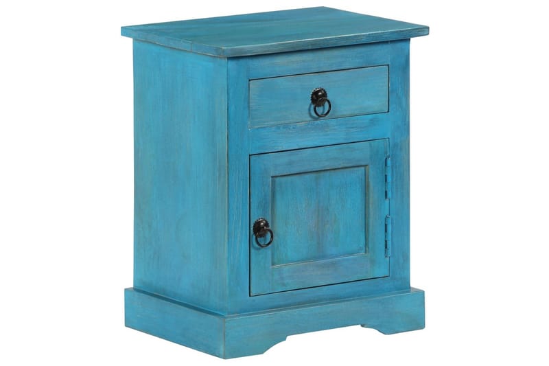 Nattbord heltre mango 40x30x50 cm blå - Blå - Sengebord & nattbord