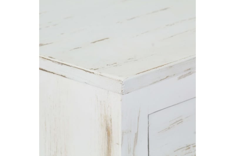 Nattbord hvit 40x30x50 cm heltre mango - Hvit - Sengebord & nattbord