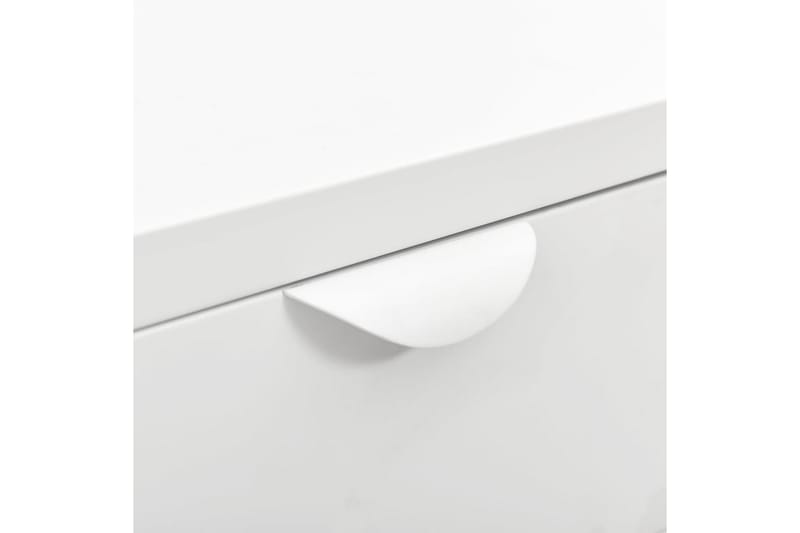 Nattbord hvit 40x30x54,5 cm stål og glass - Hvit - Sengebord & nattbord