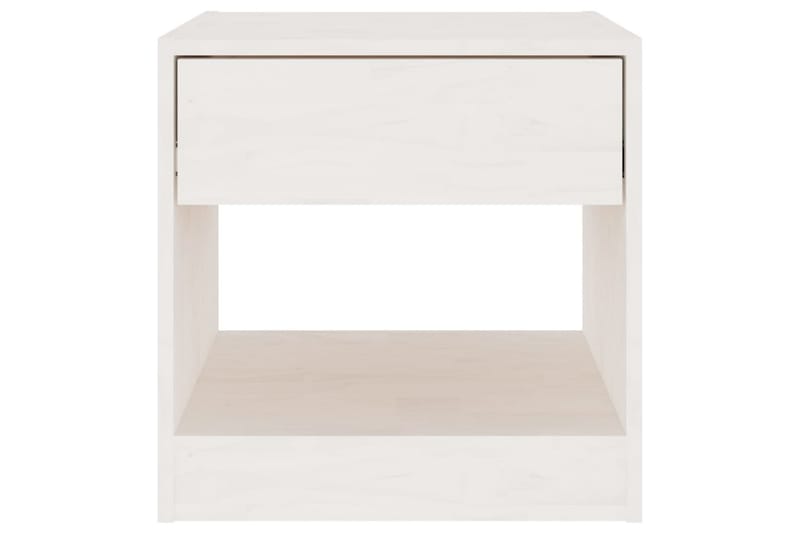 Nattbord hvit 40x31x40 cm heltre furu - Hvit - Sengebord & nattbord