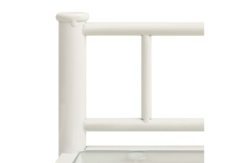 Nattbord hvit og gjennomsiktig 45x34,5x60,5 cm metall og gla - Sengebord & nattbord