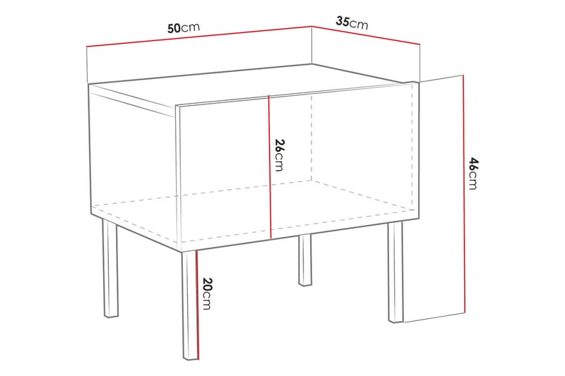 Nattbord - Hvit - Sengebord & nattbord