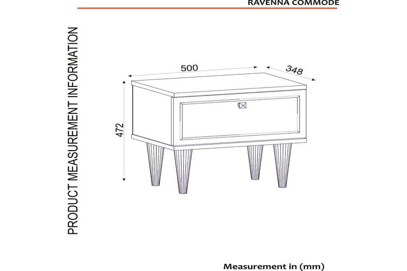 Nattbord Komatz 50 cm med Oppbevaring Skuff - Hvit/Guld/Svart - Sengebord & nattbord - Marmorbord