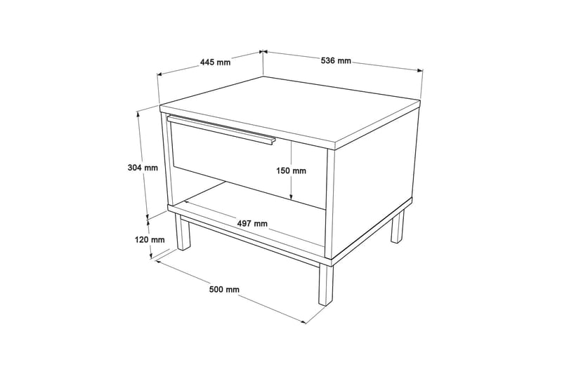 Nattbord Liyakat 53,6 cm - Eik - Sengebord & nattbord