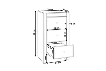 Nattbord Lorris 30 cm - Sølv - Møbler - Bord - Avlastningsbord & sidobord - Sengebord & nattbord