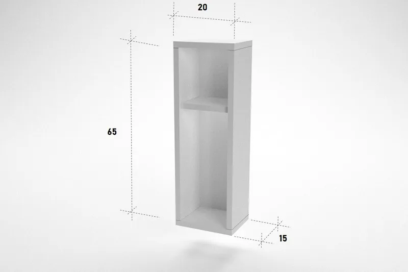 Nattbord Lundtorp 15 cm med Oppbevaring 2 Hyller - Hvit - Møbler - Bord - Avlastningsbord & sidobord - Sengebord & nattbord