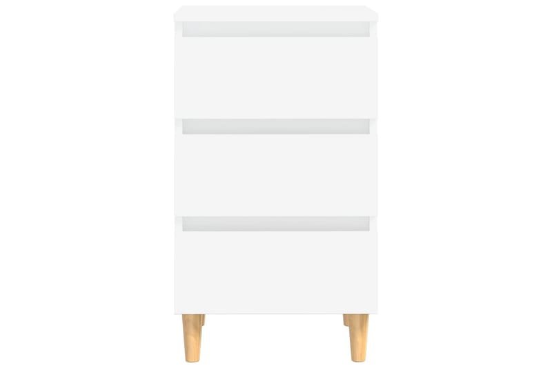 Nattbord med ben i heltre hvit 40x35x69 cm - Hvit - Sengebord & nattbord