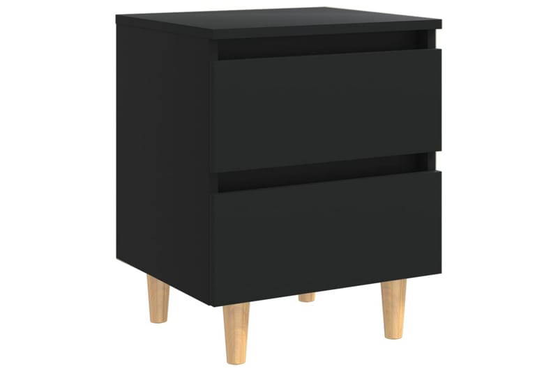 Nattbord med heltre furuben svart 40x35x50 cm - Svart - Sengebord & nattbord