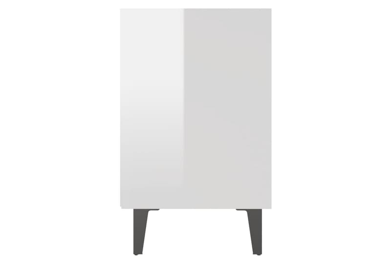 Nattbord med metallben 2 stk höyglans hvit 40x30x50 cm - Hvit - Sengebord & nattbord