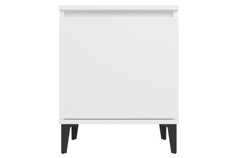 Nattbord med metallben 2 stk hvit 40x30x50 cm - Hvit - Sengebord & nattbord