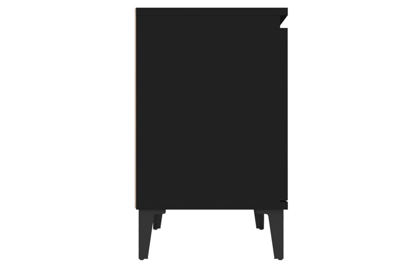 Nattbord med metallben 2 stk svart 40x30x50 cm - Svart - Sengebord & nattbord