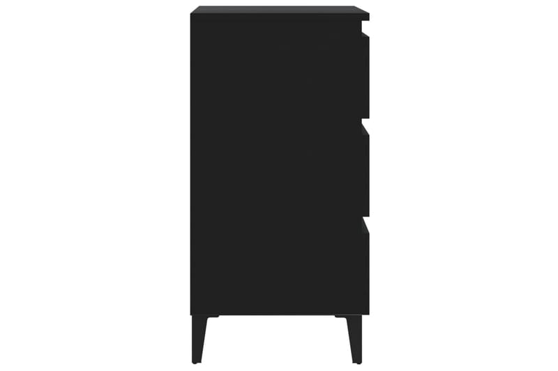 Nattbord med metallben 2 stk svart 40x35x69 cm - Svart - Sengebord & nattbord