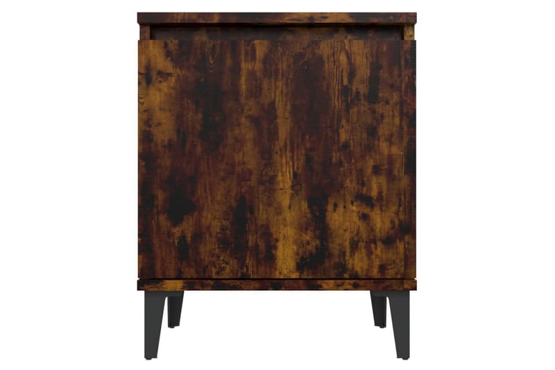 Nattbord med metallben røkt eik 40x30x50 cm - Brun - Sengebord & nattbord