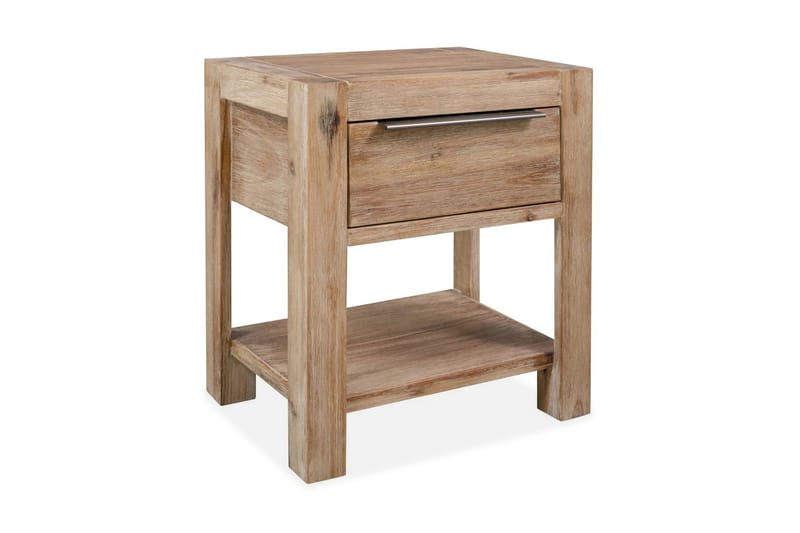 Nattbord med skuff 40x30x48 cm heltre akasie - Brun - Sengebord & nattbord