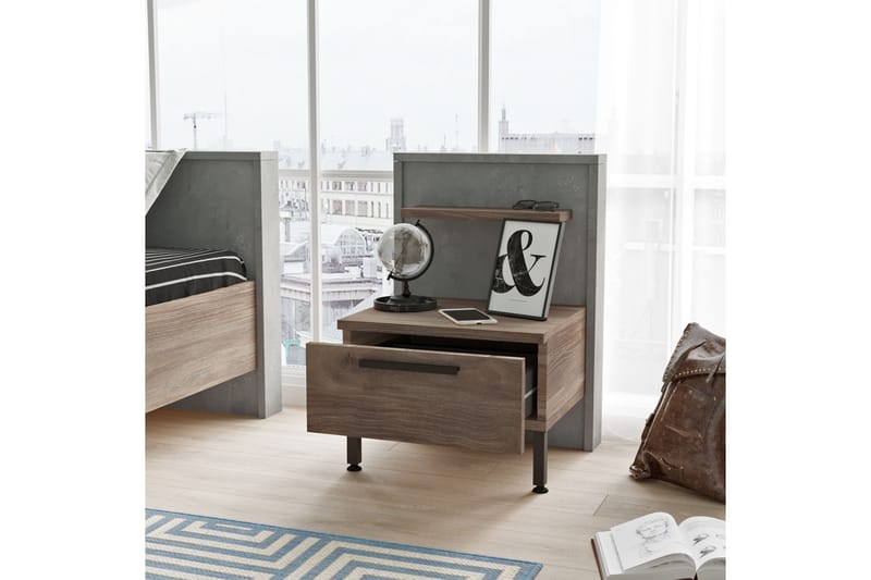Nattbord Moerdijk 44 cm - Brun / Grå - Møbler - Bord - Avlastningsbord & sidobord - Sengebord & nattbord