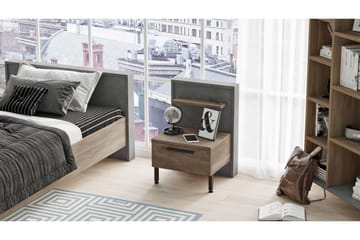 Nattbord Moerdijk 44 cm - Brun / Grå - Møbler - Bord - Avlastningsbord & sidobord - Sengebord & nattbord