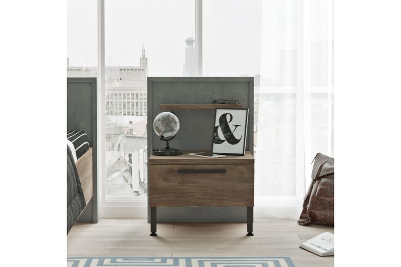 Nattbord Moerdijk 44 cm - Brun / Grå - Møbler - Bord - Avlastningsbord & sidobord - Sengebord & nattbord