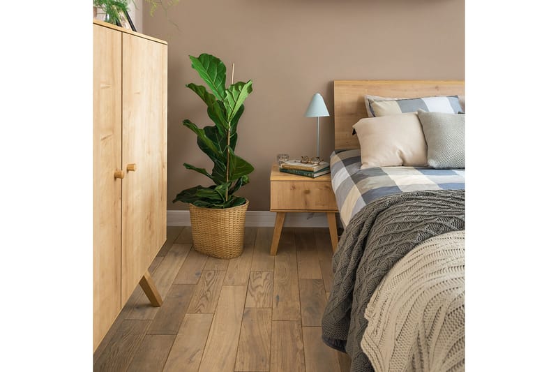 Nattbord Nature 40 cm med Oppbevaring Eik - Natur - Møbler - Bord - Avlastningsbord & sidobord - Sengebord & nattbord