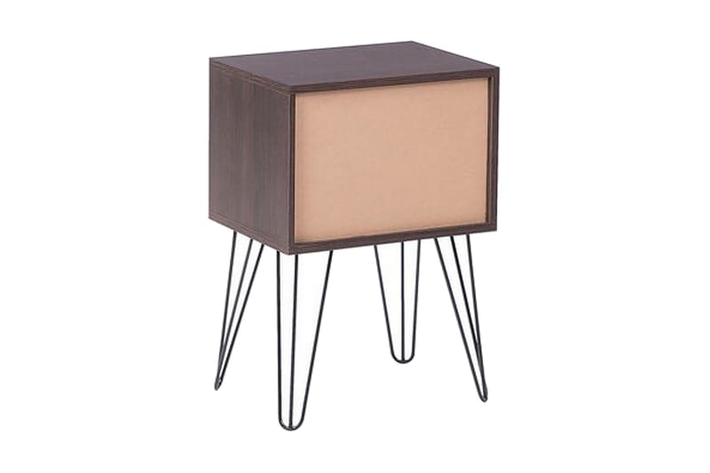 Nattbord Oltmans 40 cm med Oppbevaring Skuff + Hylle - Mørkebrun/Hvit - Sengebord & nattbord