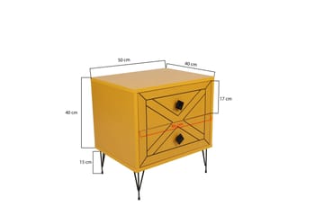 Nattbord Shett 50 cm - Gul - Møbler - Bord - Avlastningsbord & sidobord - Sengebord & nattbord