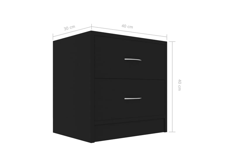Nattbord svart 40x30x40 cm sponplate - Svart - Sengebord & nattbord