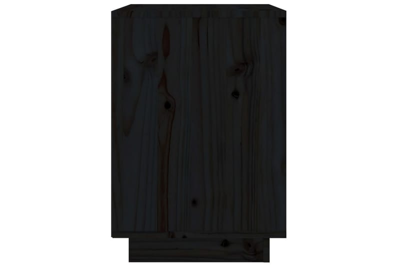 Nattbord svart 40x35x50 heltre furu - Svart - Sengebord & nattbord