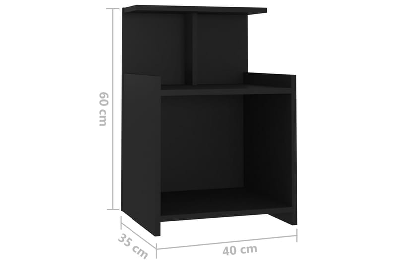 Nattbord svart 40x35x60 cm sponplate - Svart - Sengebord & nattbord