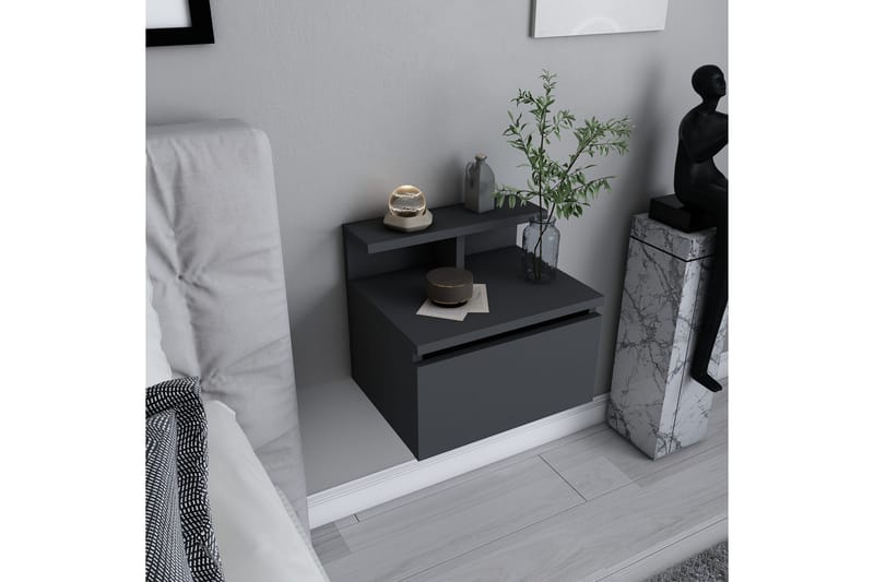 Nattbord Urgby 39,8x35 cm - Antrasitt - Møbler - Bord - Avlastningsbord & sidobord - Sengebord & nattbord