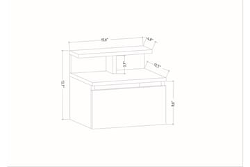 Nattbord Urgby 39,8x35 cm - Antrasitt - Møbler - Bord - Avlastningsbord & sidobord - Sengebord & nattbord