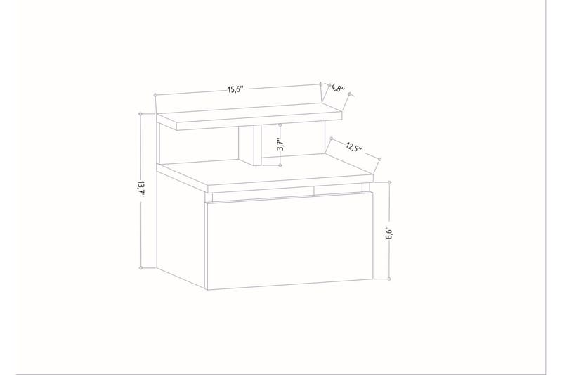 Nattbord Urgby 39,8x35 cm - Antrasitt - Sengebord & nattbord