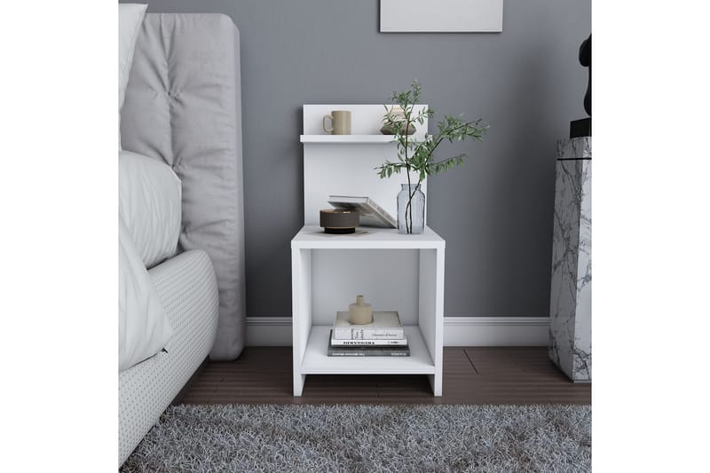 Nattbord Violaceae 35,6x72 cm - Hvit - Møbler - Bord - Avlastningsbord & sidobord - Sengebord & nattbord